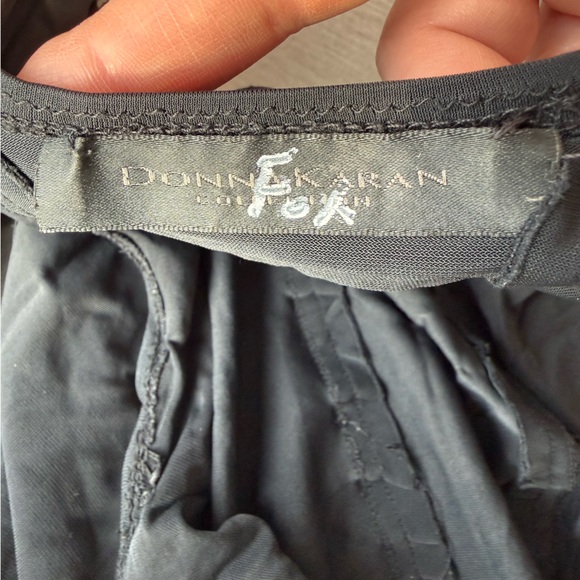 Donna Karan Black Sheer Ruched Corset-Style Top - Picture 6 of 6